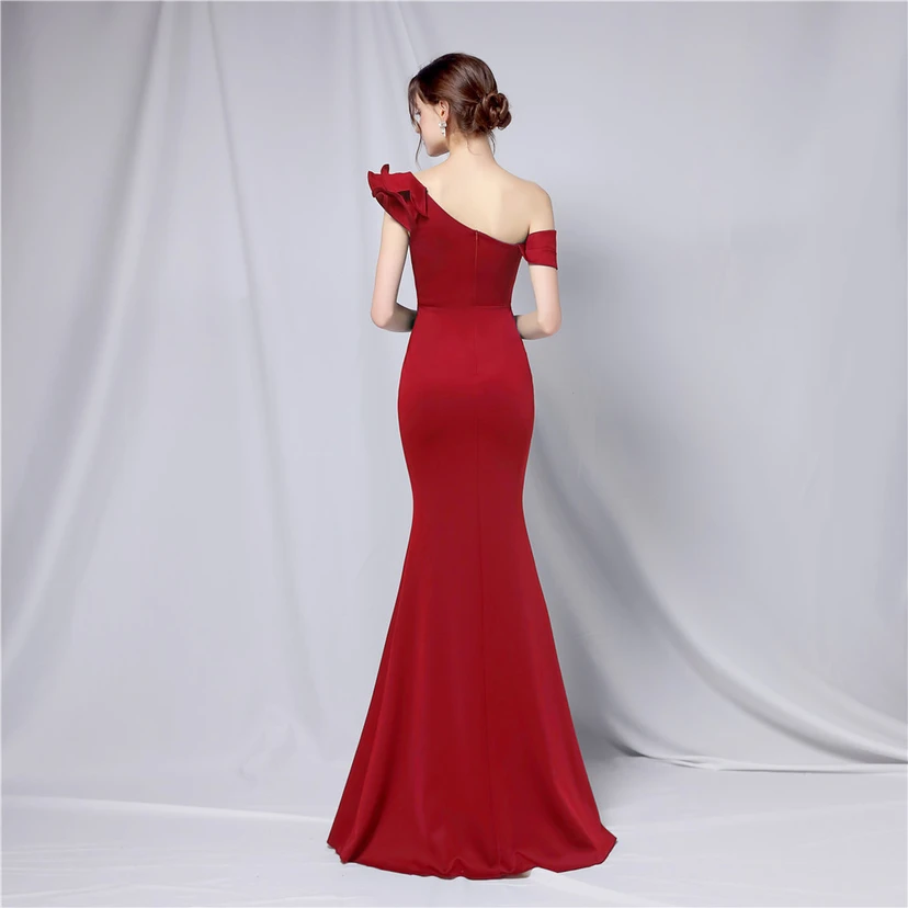 Sechsfarbiges, einseitig schulterfreies Abendkleid für festliche Anlässe, langes, elegantes, figurbetontes und sexy Meerjungfrauenkleid view 56