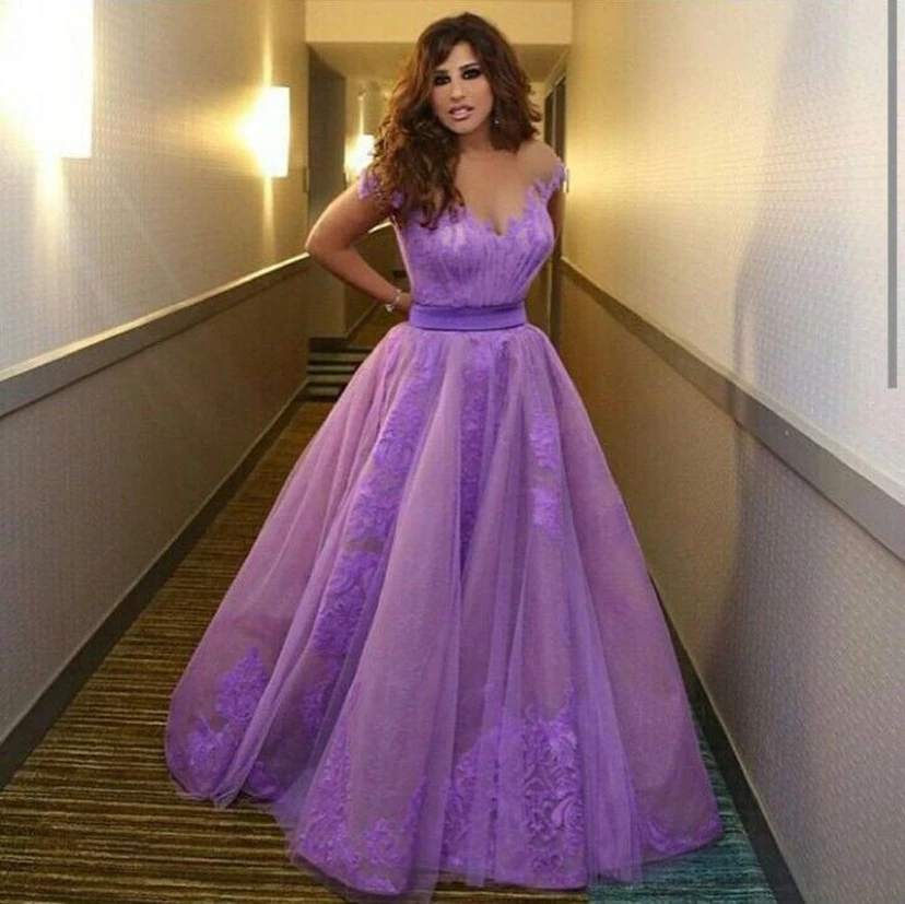 Delicate Off-the-shoulder Tulle Princess Prom Dress With Appliques view 3