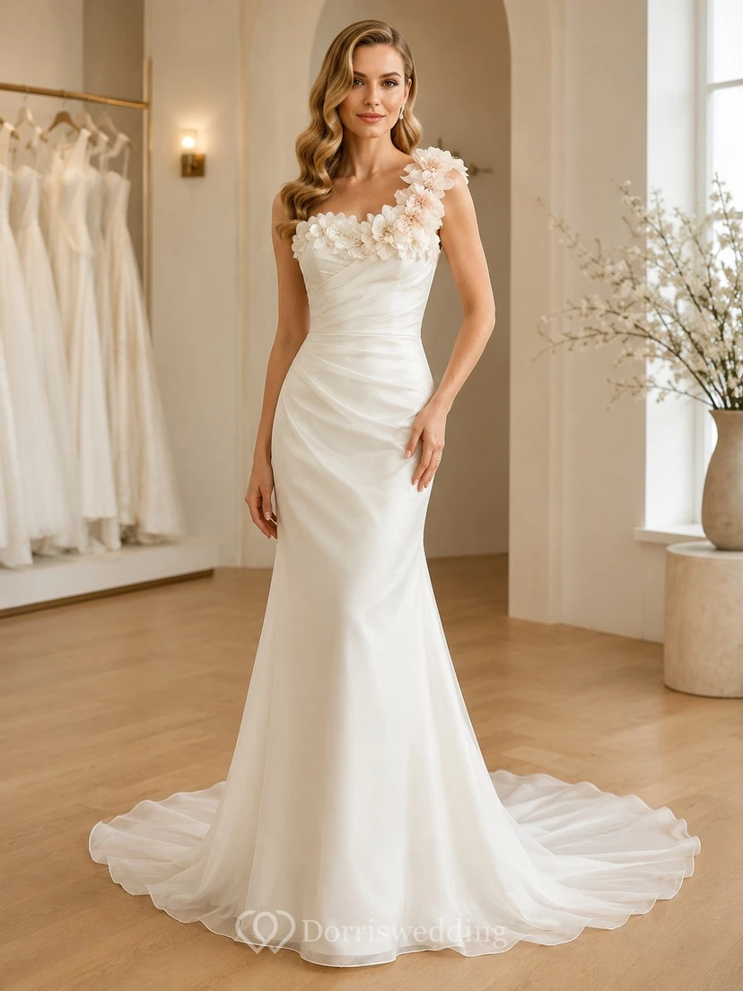 Mermaid Vintage Floral Lace a Elegant Bridal Wedding Dress