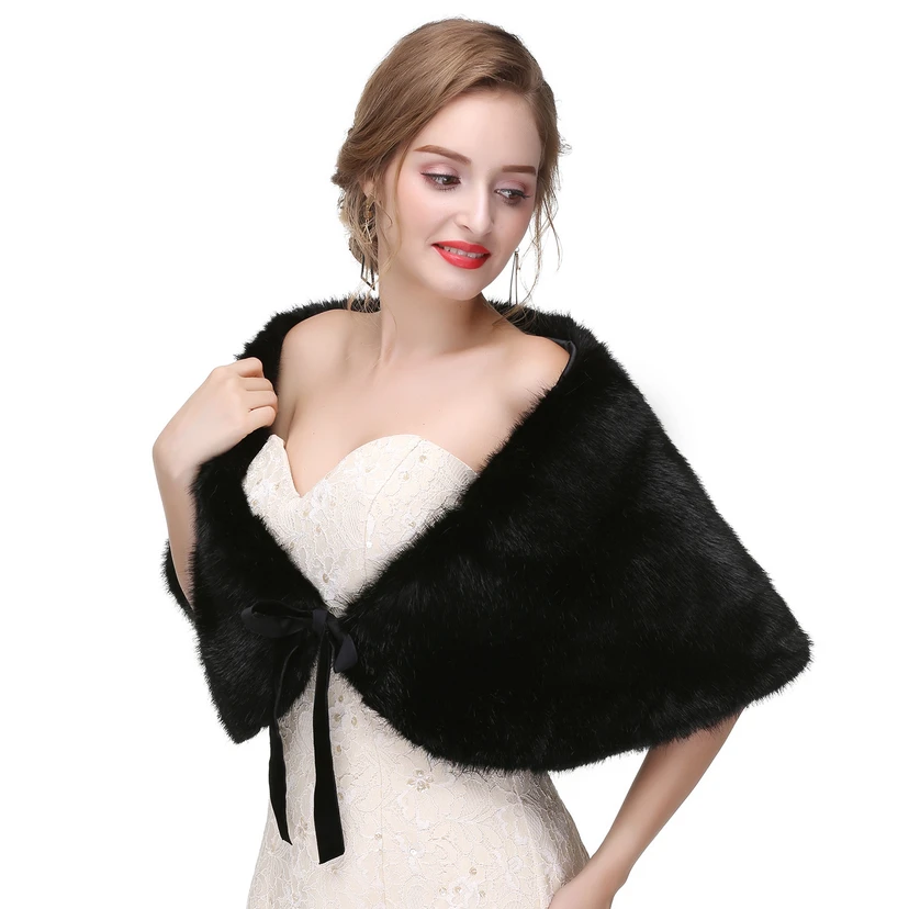 Bridal Winter Warm Wool Cape High-End Fur Wedding Dress Fox Fur Waistcoat view 7