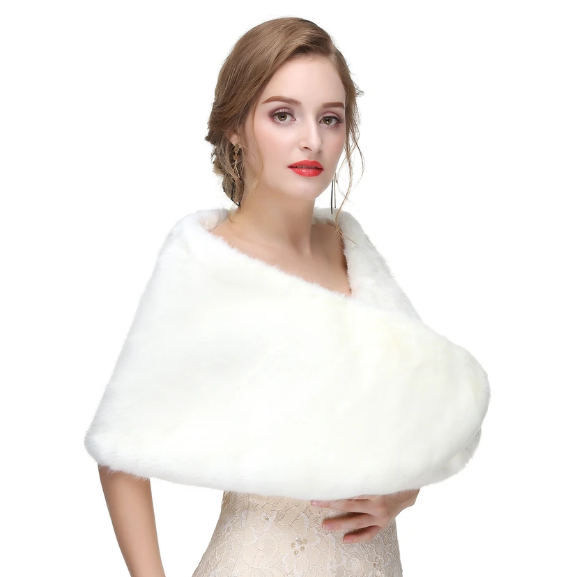 Bridal Winter Warm Wool Cape High-End Fur Wedding Dress Fox Fur Waistcoat view 7