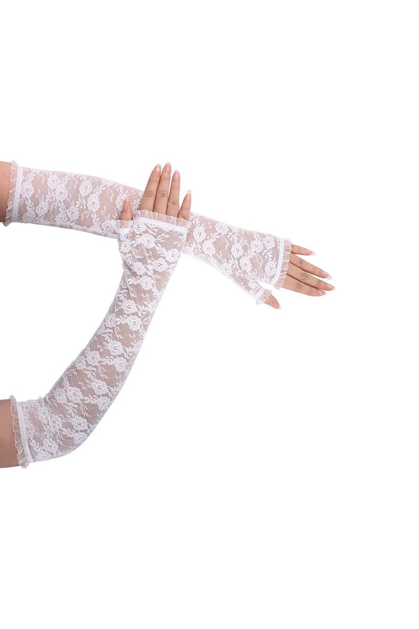 Mitaines longues et fines en dentelle