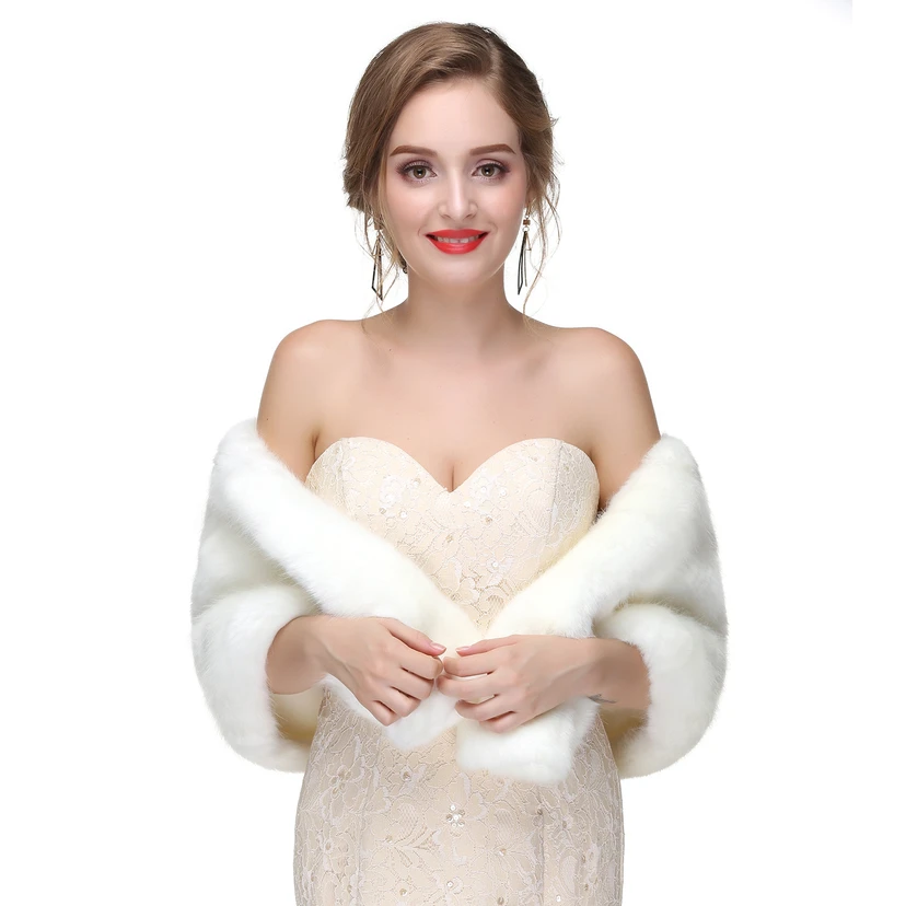 Bridal Winter Warm Wool Cape High-End Fur Wedding Dress Fox Fur Waistcoat view 10