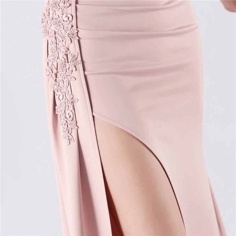 Heavy Hot Diamonds And Flower-Set Waisted Fishbone Satin Evening Dress Annual Meeting Wedding view 18