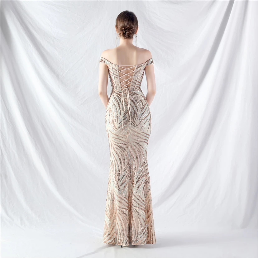Palace Herringbone Waist Vest High-End Evening Dress view 16