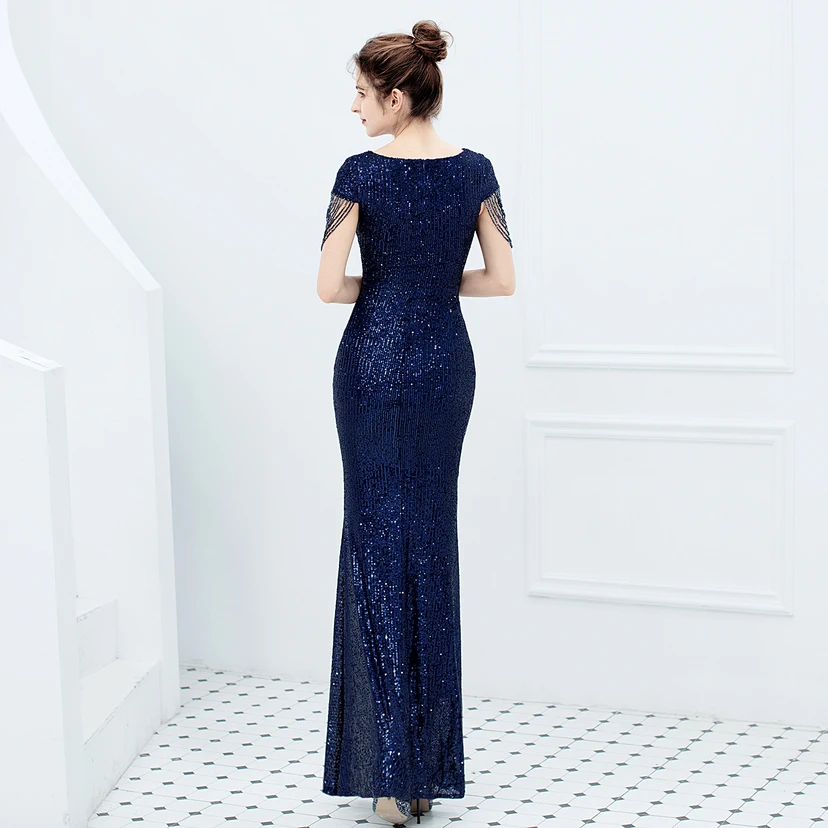 Evening Dress For Women Elegant Banquet Temperament Long Sequins Aura Queen Fishtail Slim view 13