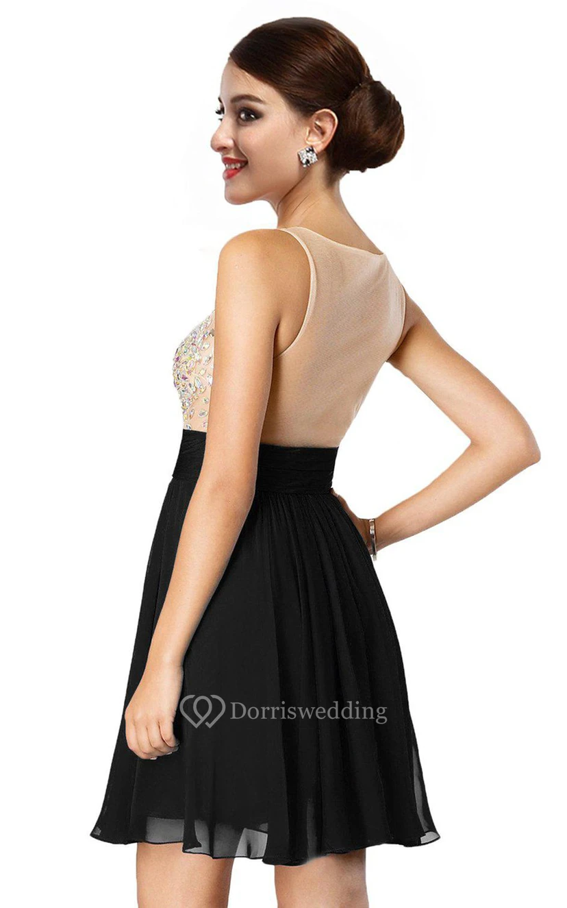 Sleeveless A-line Gown With Rhinestones Bodice view 2