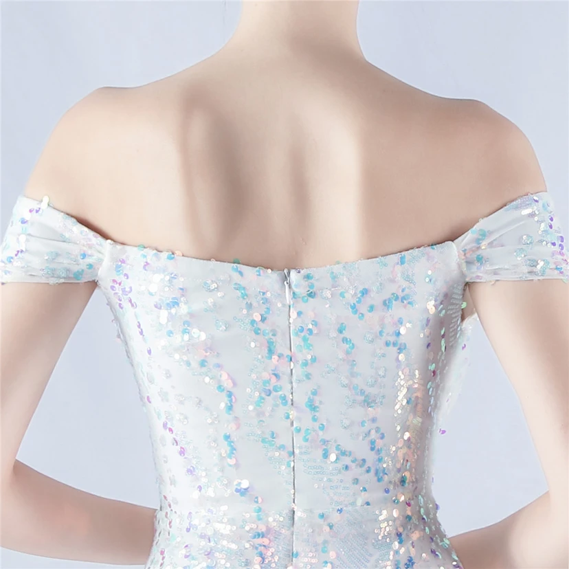 Craft Beading Mesh Sequins Evening Dress Annual Meeting Performance Host view 43