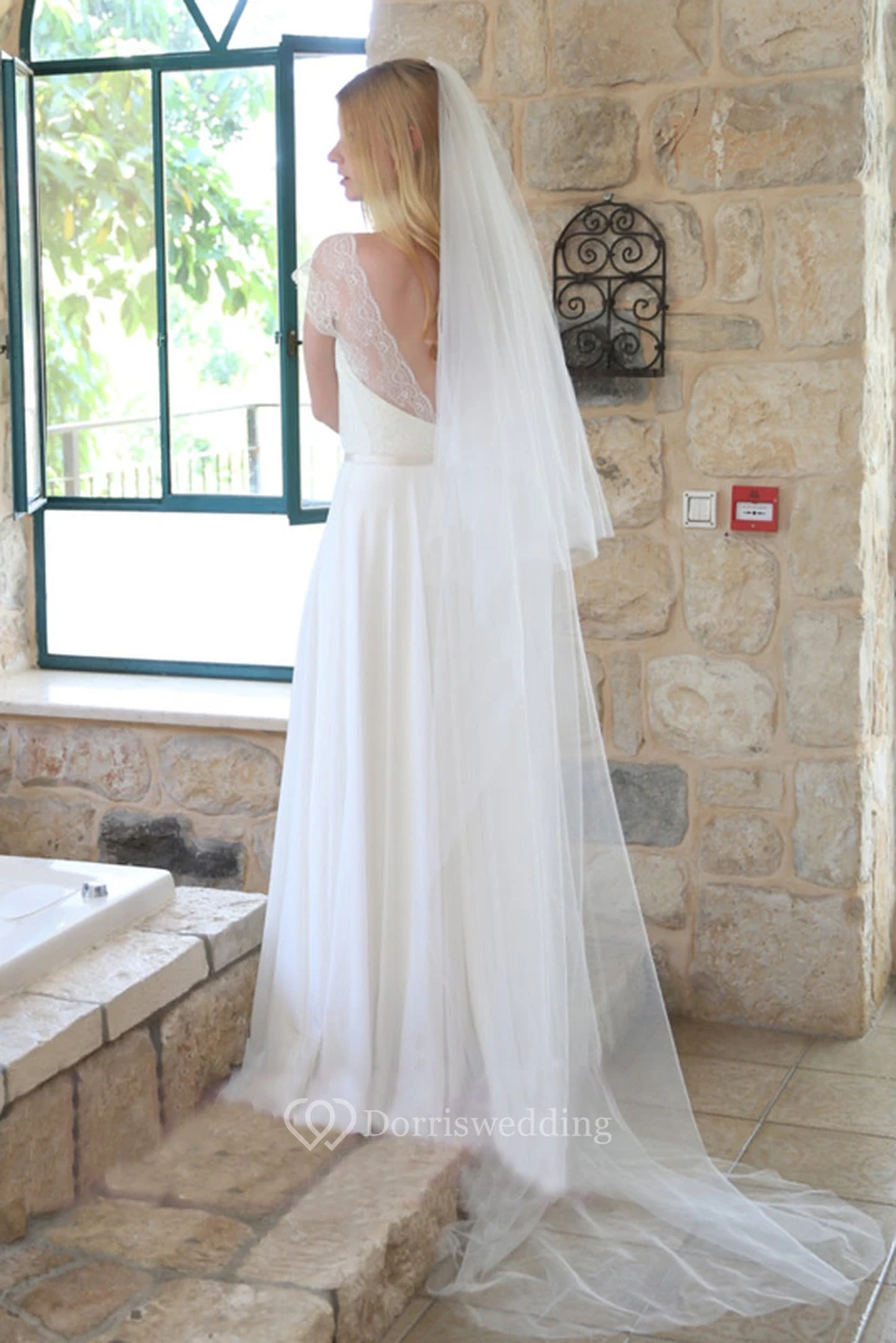 Simple Soft Super Fairy Long Wedding Veil view 2