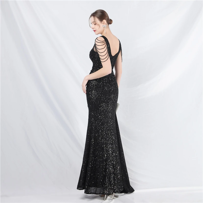 Cross-Border Dress Crafted Custom-Made Beaded Sequined Long Evening Dress view 44