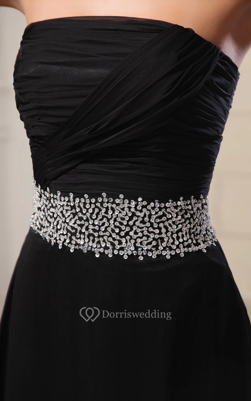 Wonderful Scalloped-Neck Chiffon Gown With Sequined Waist view 4