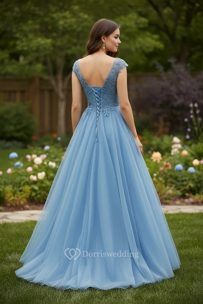 Fairytale Tulle Lace-Up Gown view 2