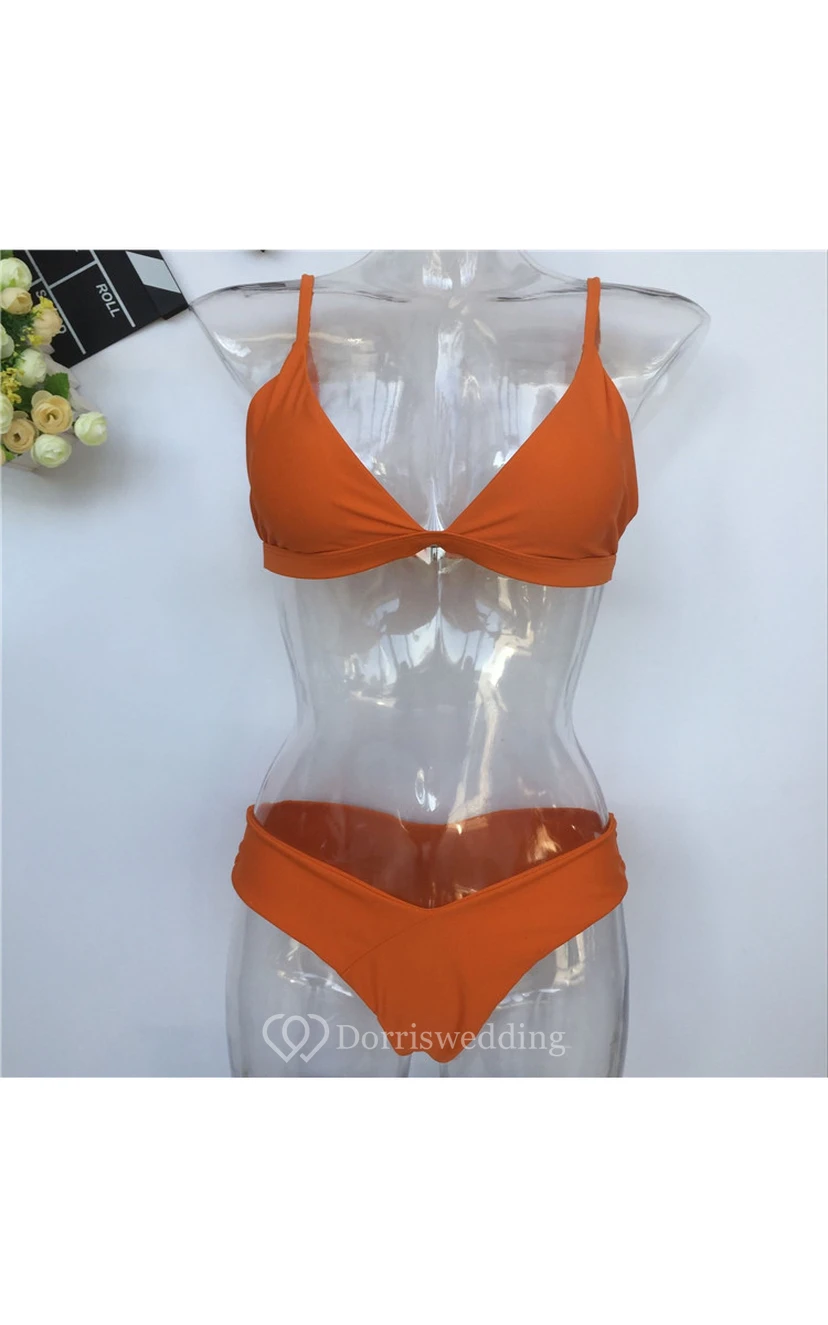 Ensemble bikini spaghetti uni échancré view 5