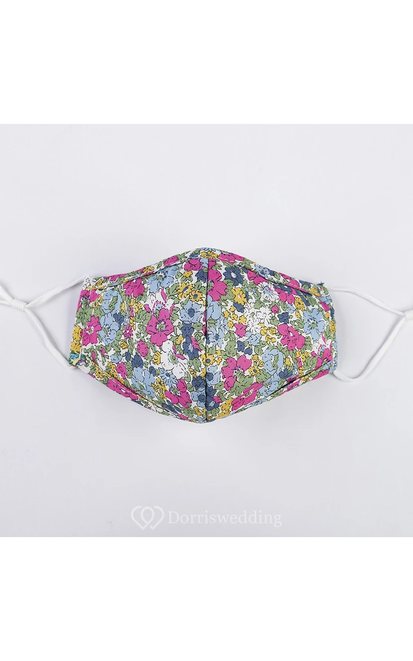 Non-medicial Floral Printed 3 Colors Cotton Reusable Face Mask view 4