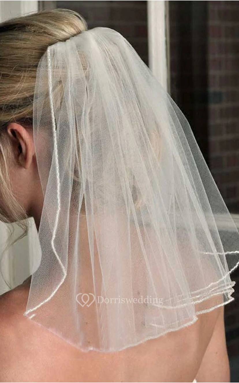 Cute Short Simple Tulle Bridal Veil