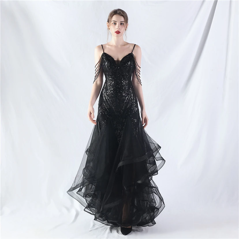 Handgefertigte Perlen, festes Netz, Positionierungsblumenperlen, Spleißnetz, heißes Tanz-Feier-Performance-Kleid view 41