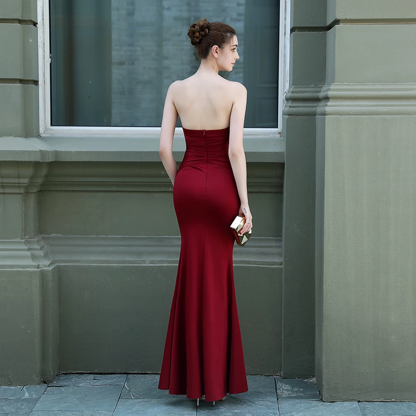 Toast Dress Bride Long Tube Top Thank You Banquet Slim Fishtail Skirt Wedding Car Model Exhibition Dress view 24