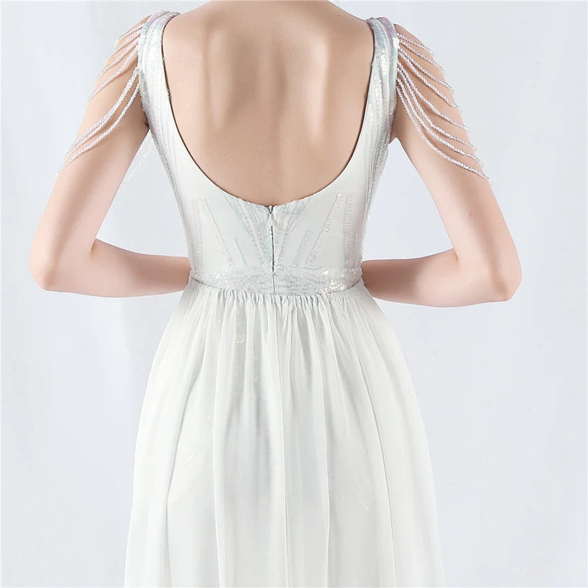 Paillettenbesetzte Blumen mit Cape-Stickerei, hochwertiges Abendkleid, ideal für die Ausrichtung der Jahrestagung view 47