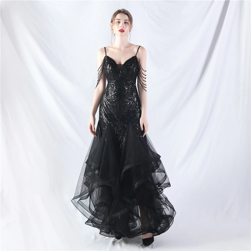 Handgefertigte Perlen, festes Netz, Positionierungsblumenperlen, Spleißnetz, heißes Tanz-Feier-Performance-Kleid view 42