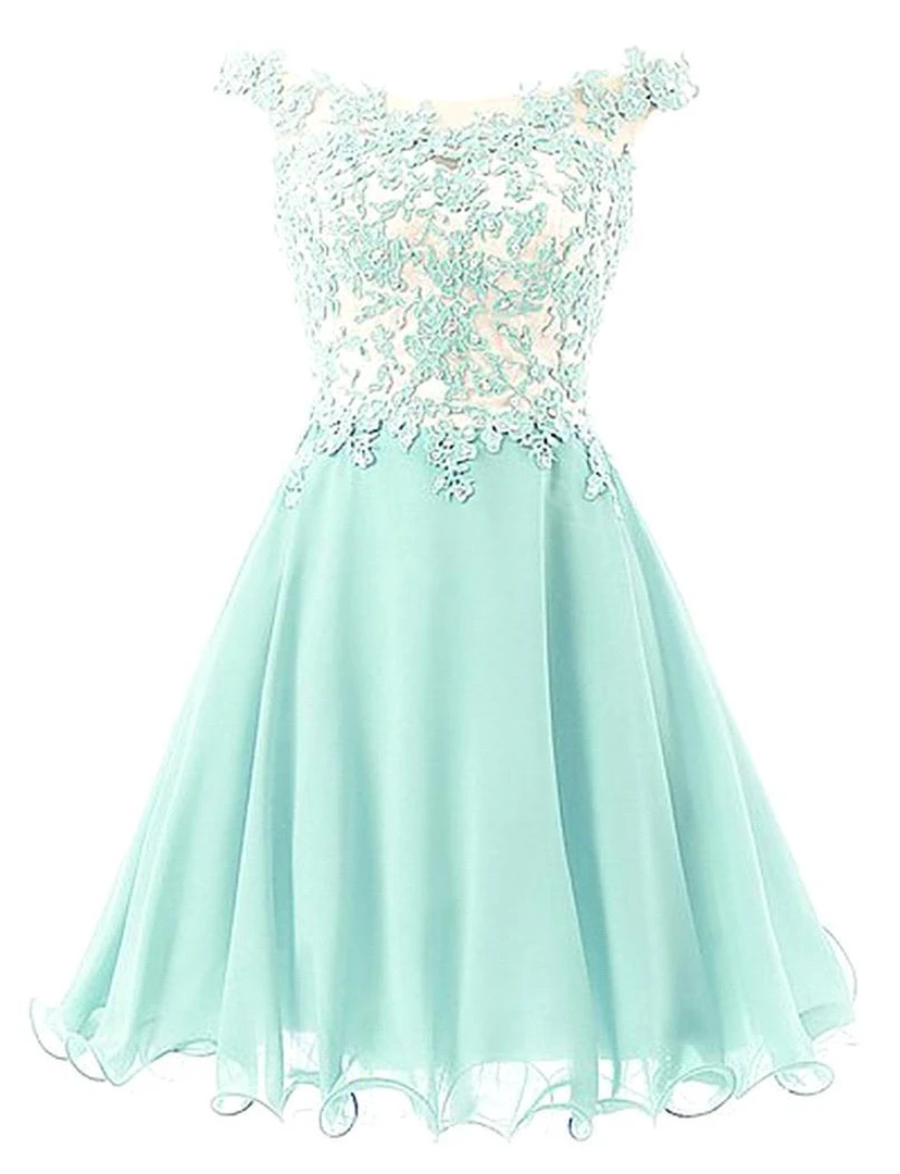 Elegantes, schulterfreies Homecoming-Kleid mit Spitzenapplikationen (kurz) view 4