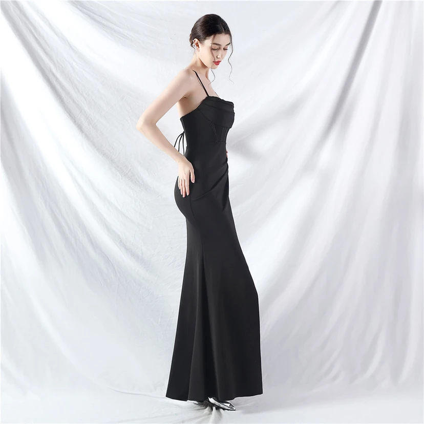 Palace Herringbone Vest High-End Sling Evening Dress view 35