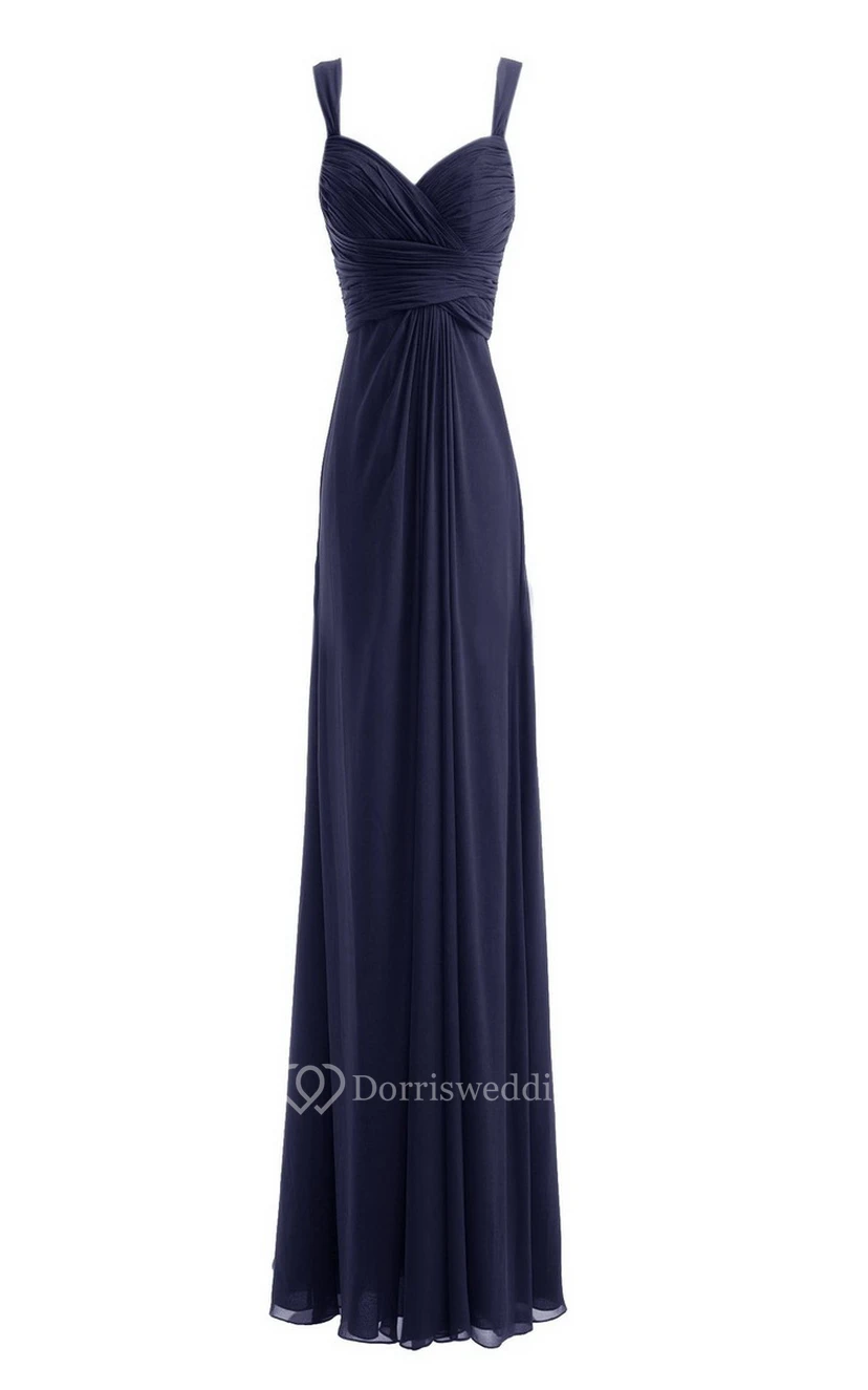 Sleeveless Empire Chiffon Dress With Criss-cross Ruching view 18