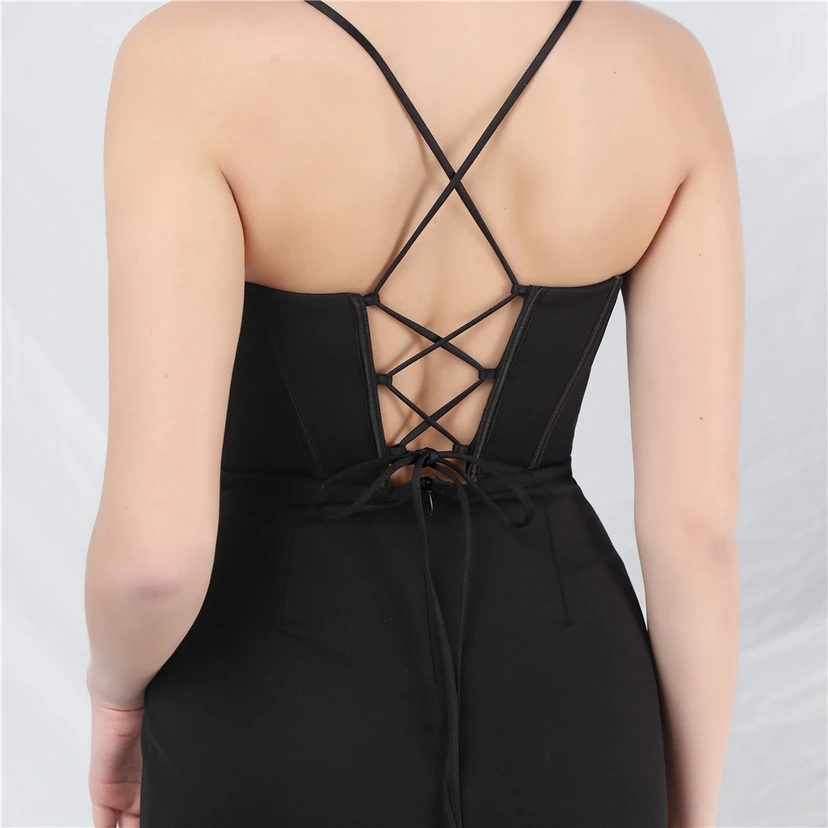 Palace Herringbone Vest High-End Sling Evening Dress view 39