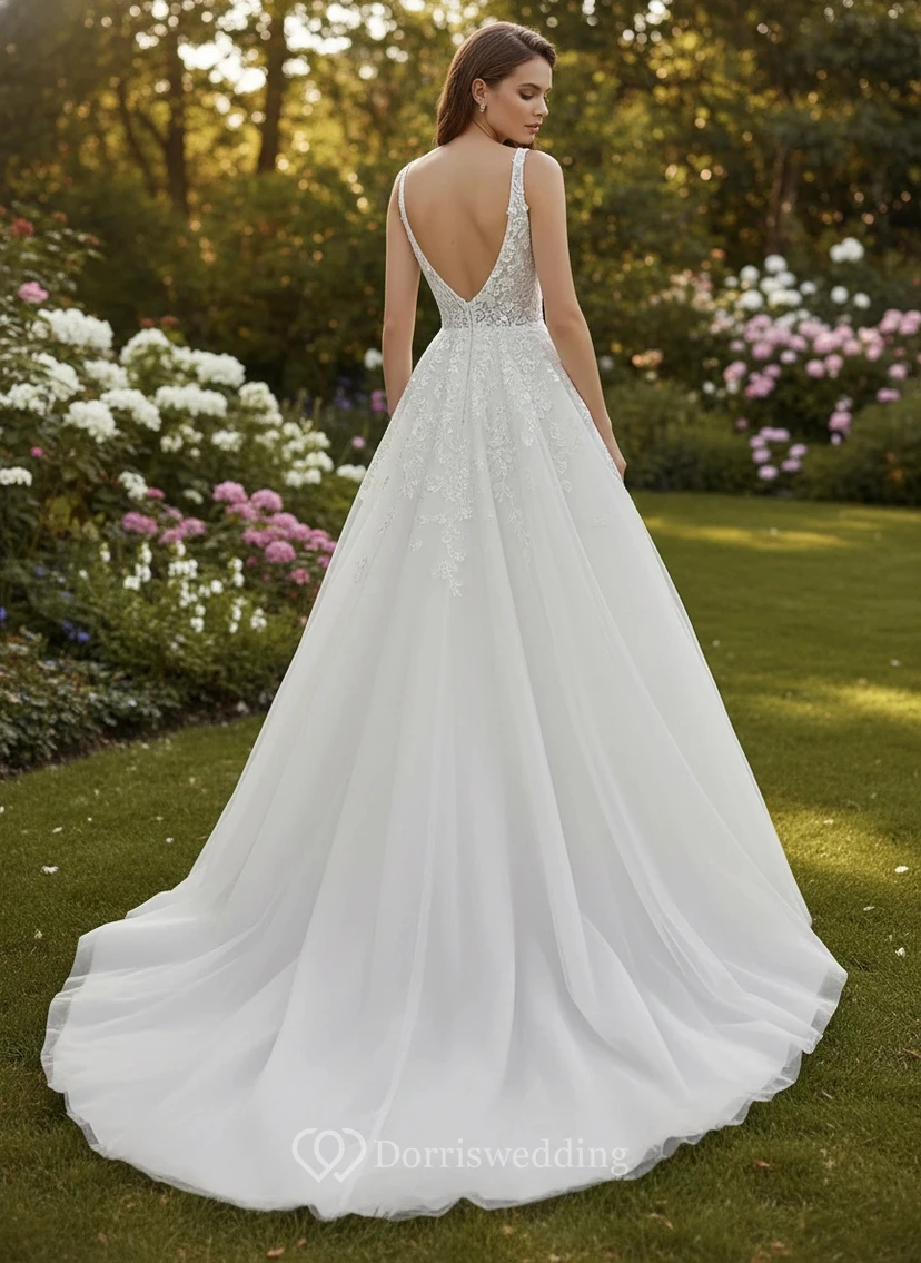 Garden Ball Gown A-line Lace Wedding Dress view 2