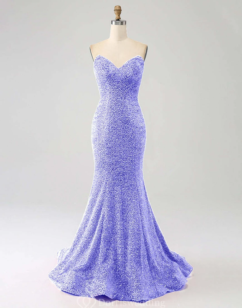 Meerjungfrauen-Kleid mit Pailletten und Perlen view 15