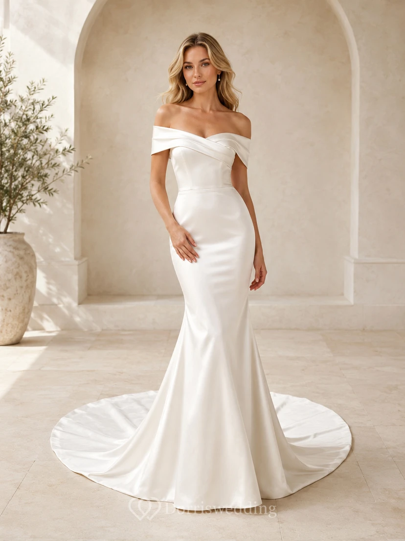 Strandhochzeitskleid aus Chiffon, A-Linie, Spaghettiträger, Schleppe, tiefem V-Ausschnitt am Rücken