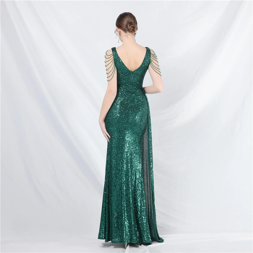 Cross-Border Dress Crafted Custom-Made Beaded Sequined Long Evening Dress view 16
