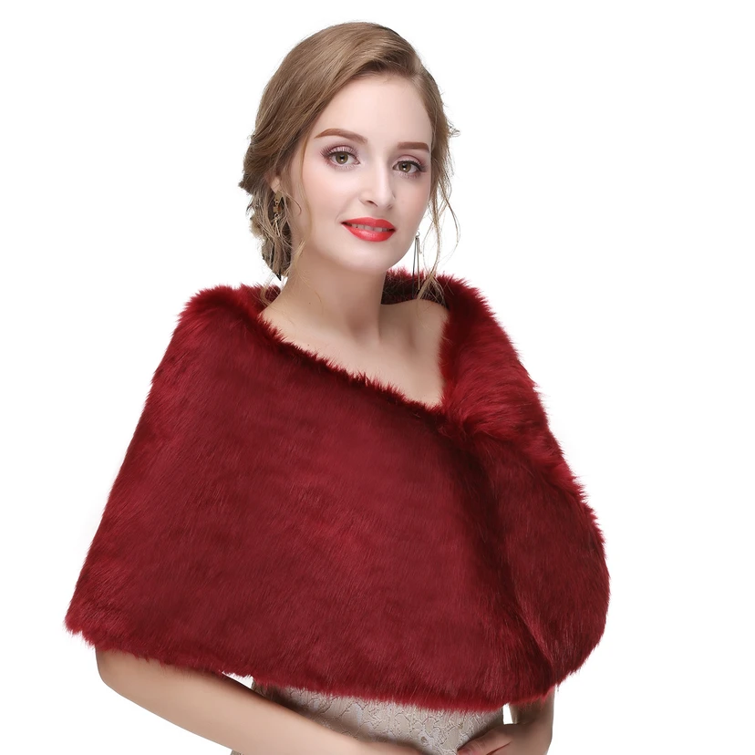 Bridal Winter Warm Wool Cape High-End Fur Wedding Dress Fox Fur Waistcoat view 13