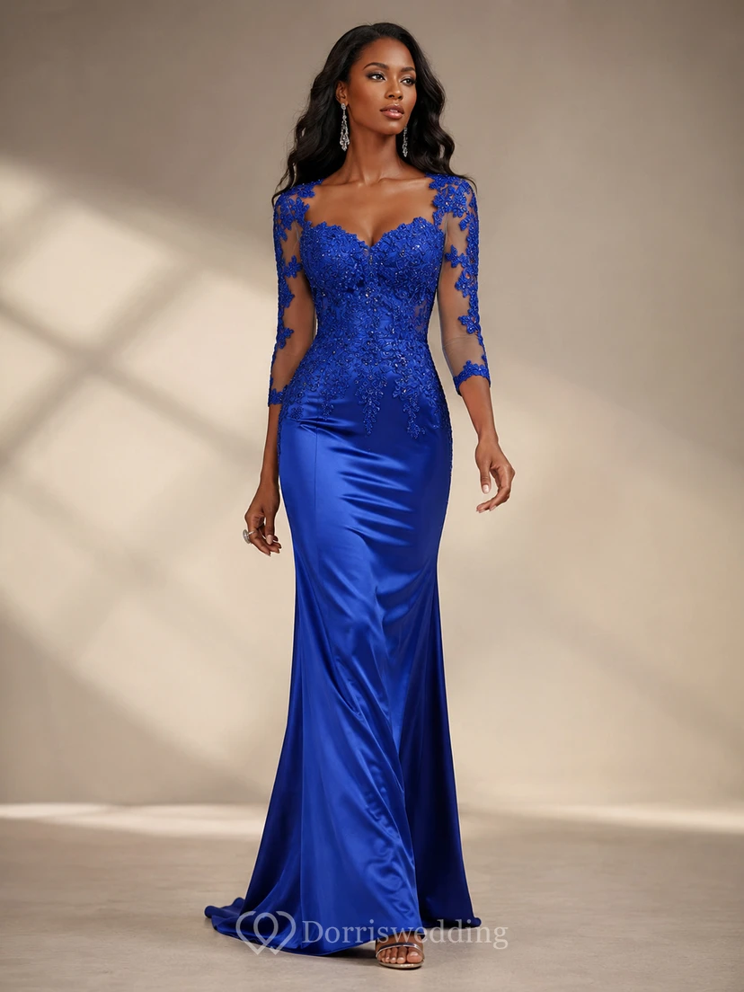 Vestidos de fiesta de noche de gasa con encaje rojo y vestidos de graduación de manga corta en oferta. view 5