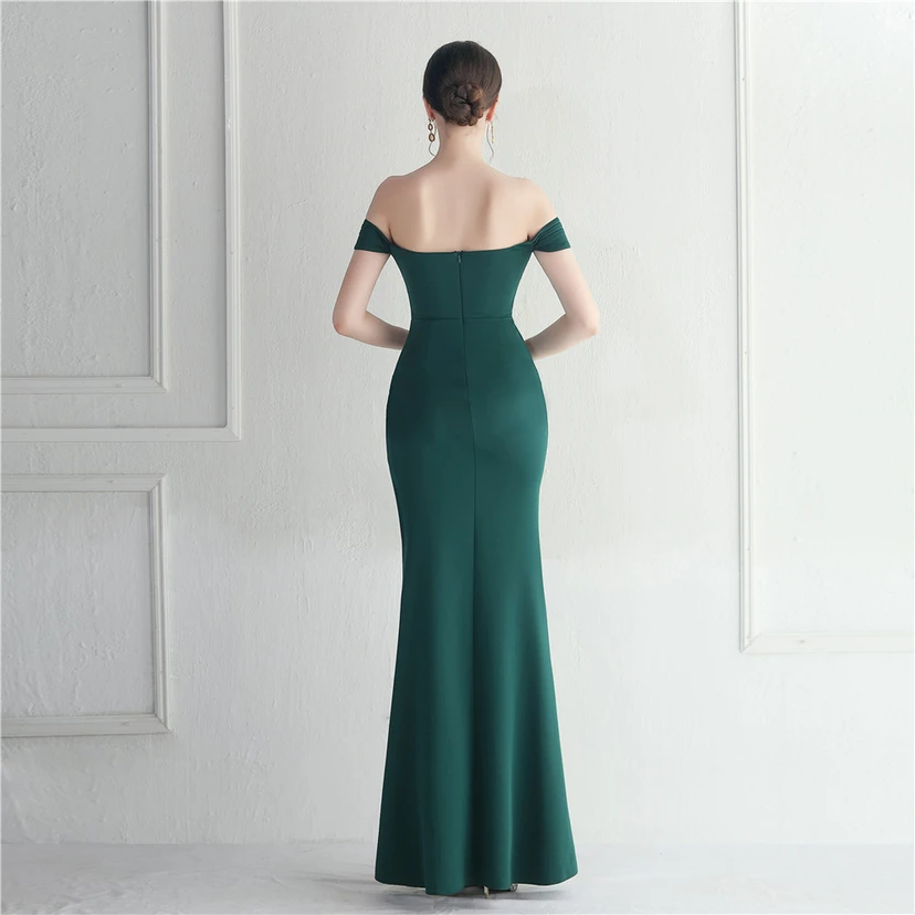 Cross-Border Supply schulterfreies, einseitig schulterfreies Kleid mit Schlitz für Nachtclub, Hochzeit oder Abendessen view 33