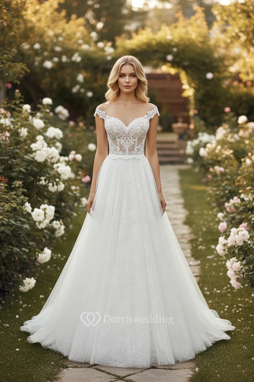 Robe de mariée en tulle fluide et décontractée view 3