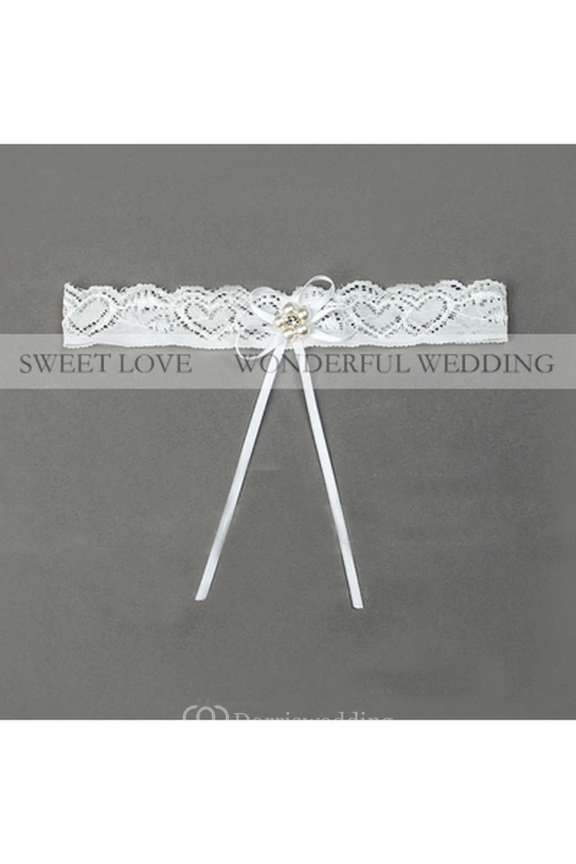 Fresh Fairy White Lace Elastic Garter Within 16-23inch view 2