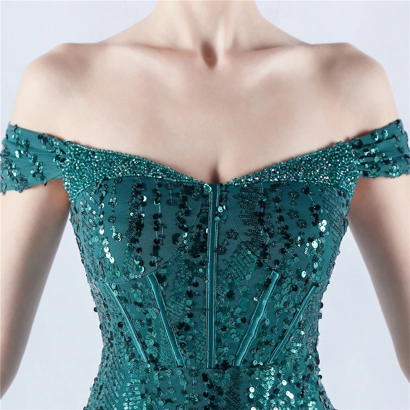 Craft Beading Mesh Sequins Evening Dress Annual Meeting Performance Host view 53
