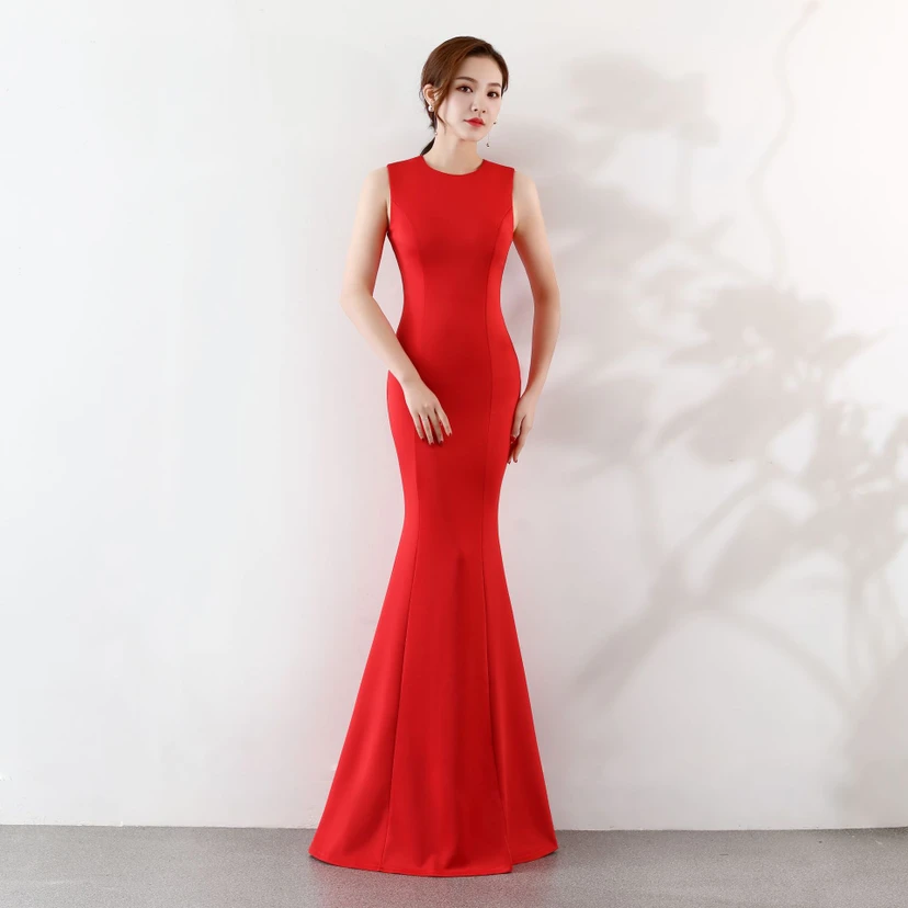 Robe de soirée élégante sirène pour mariée, longue et élégante, idéale pour un banquet ou des fiançailles. Jupe longue pour femme. view 7