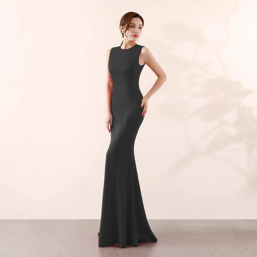 Robe de soirée élégante sirène pour mariée, longue et élégante, idéale pour un banquet ou des fiançailles. Jupe longue pour femme. view 6