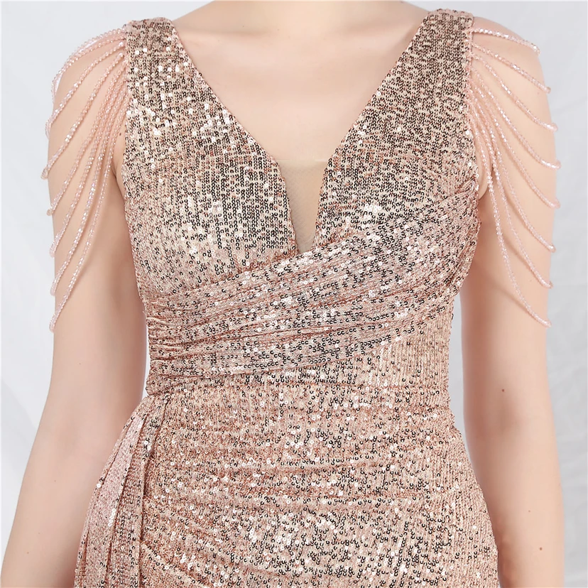 Cross-Border Dress Crafted Custom-Made Beaded Sequined Long Evening Dress view 27