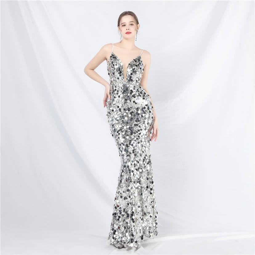 Robe de soirée longue à bretelles haut de gamme view 26