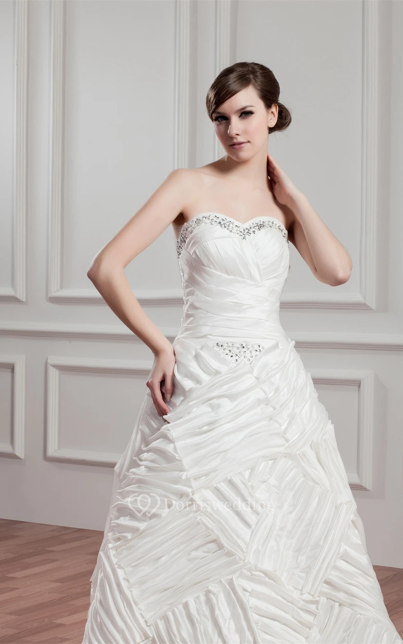 Sweetheart A-Line Ruched Gown With Stress view 3