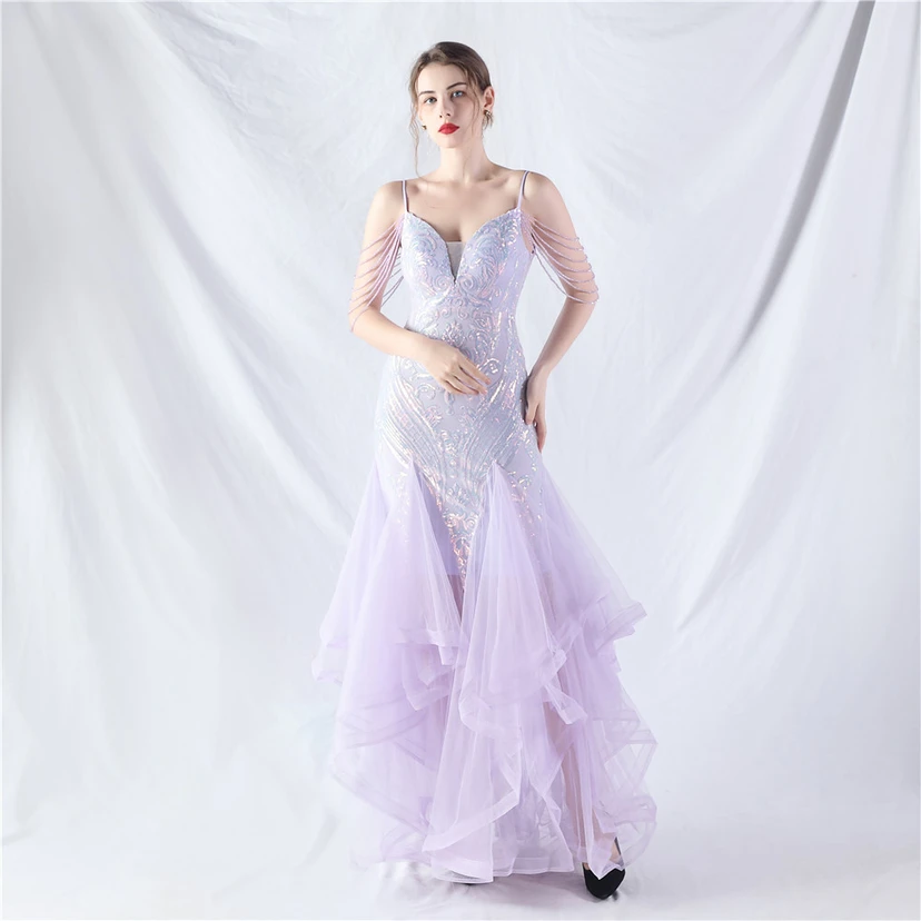 Handgefertigte Perlen, festes Netz, Positionierungsblumenperlen, Spleißnetz, heißes Tanz-Feier-Performance-Kleid view 61