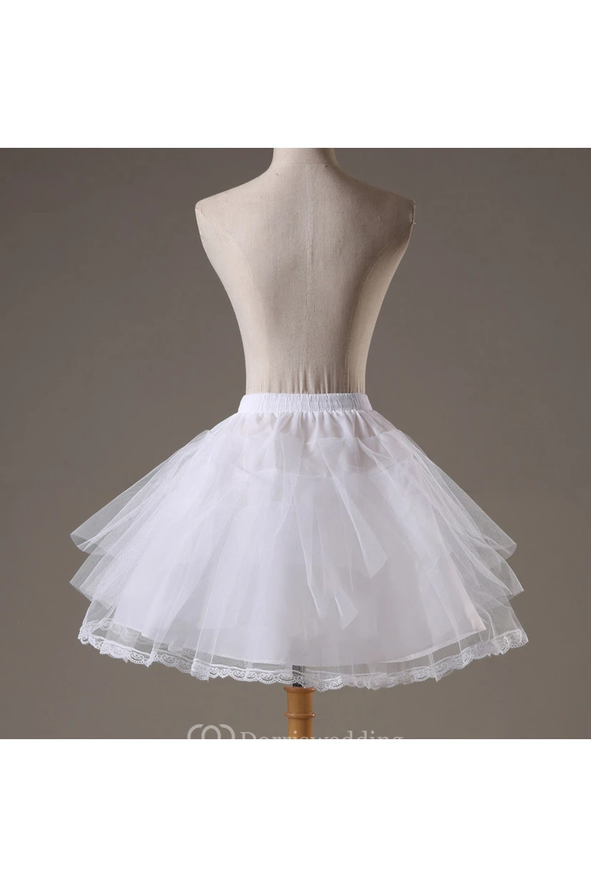 White Short Petticoat with Three-layer Net Boneless Skirt Ballet Short Tutu Skirt