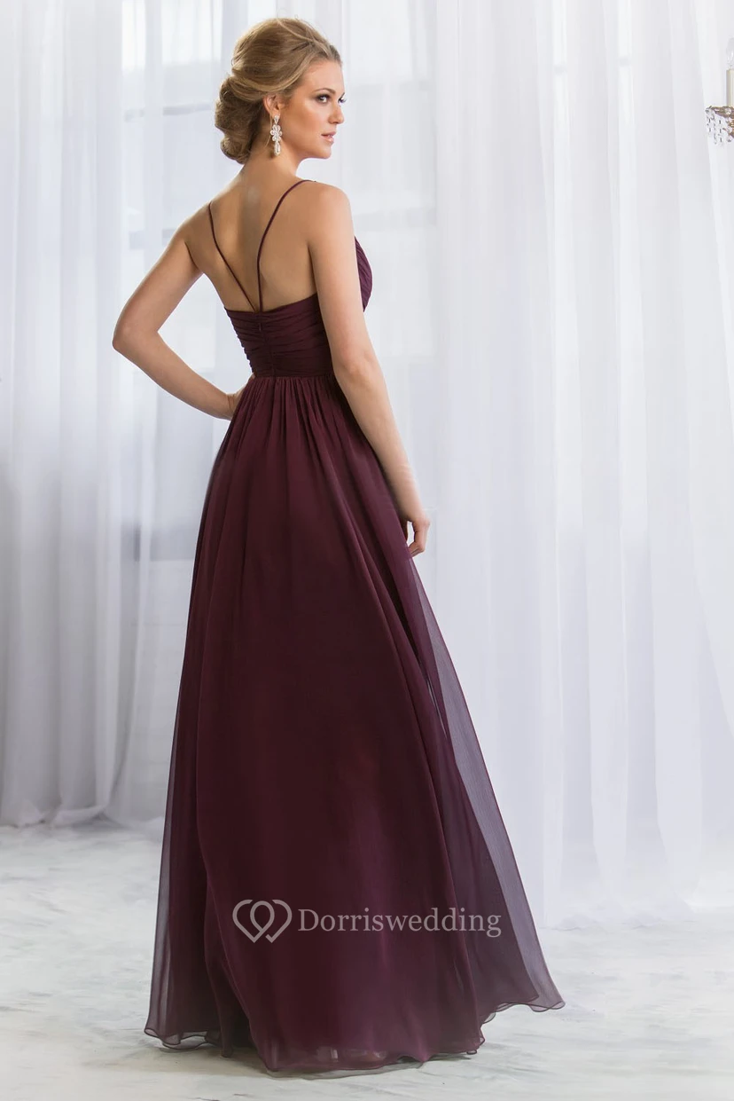 V-Neck Sleeveless A-Line Bridesmaid Dress With Knot Detail And Pleats view 2