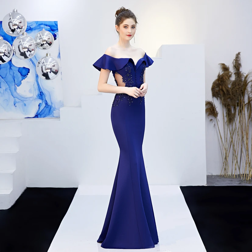 Robe de mariée longue rouge asymétrique à une épaule, coupe sirène, idéale pour un banquet ou une soirée de mariage. view 23