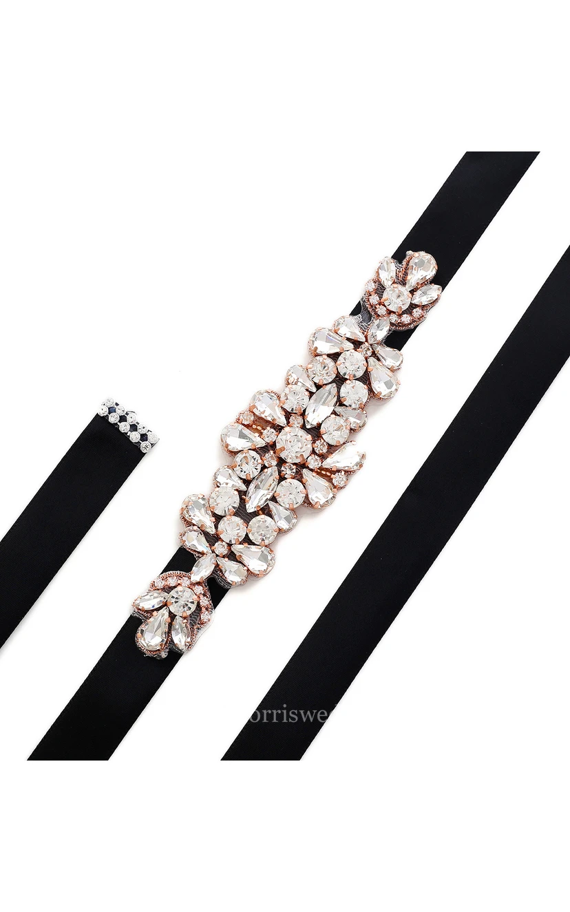 Bridal Rhinestone Appliqued Belt view 2