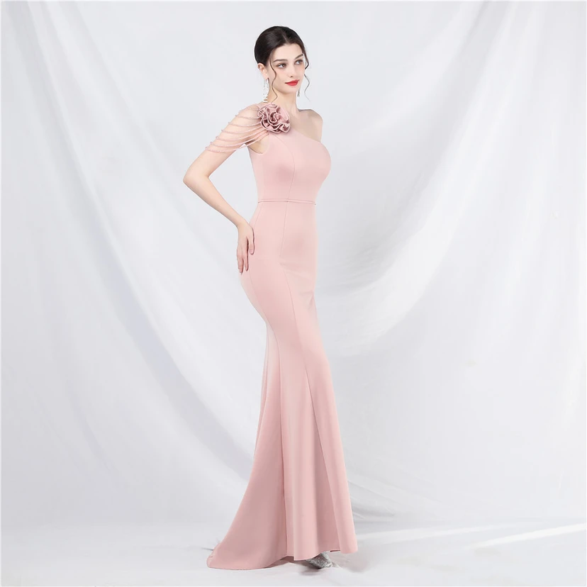 Craft Beading Flower Dinner Wedding Celebration Car Model Long Evening Dress view 12