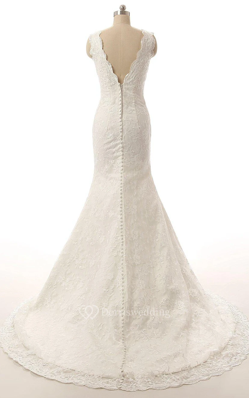 Meerjungfrauen-Träger, V-Ausschnitt, Glockenform, Perlenapplikationen, Reißverschluss, Korsett-Rücken, Träger aus Chiffon, Spitze, Pailletten, Organza, Satin und Taft view 2