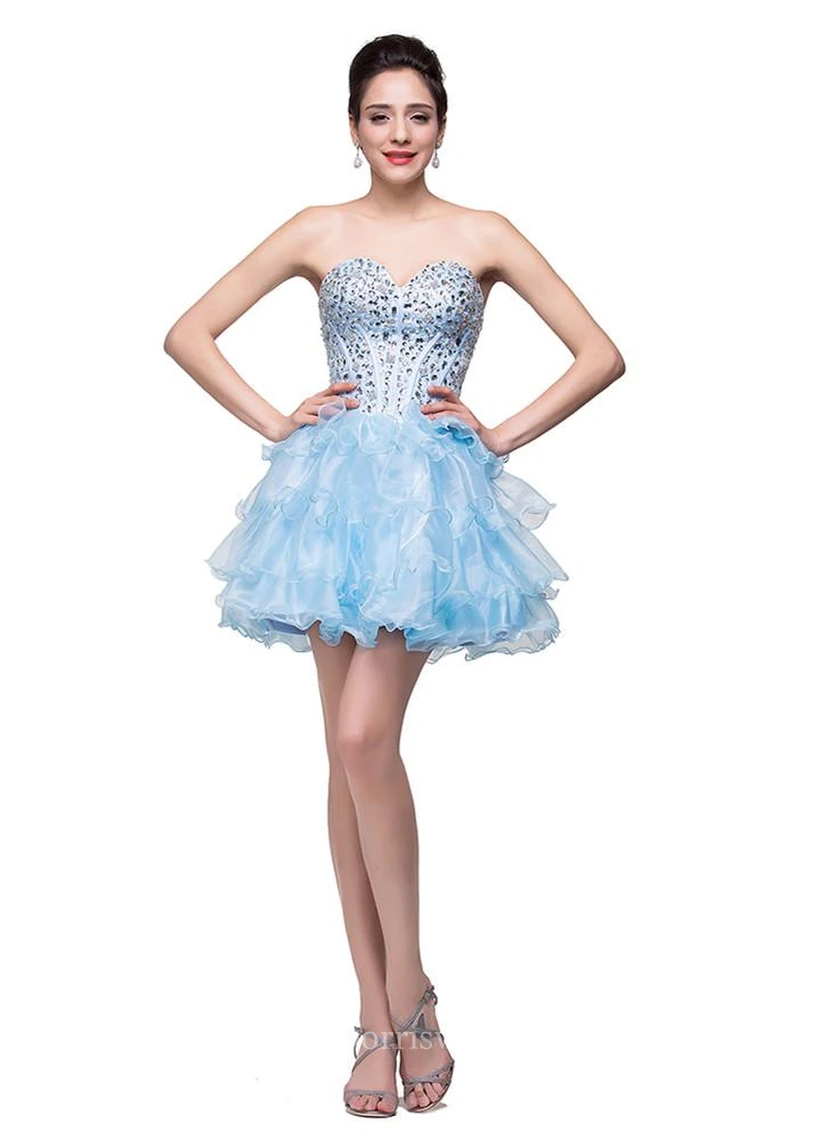 Glamouröses, herzförmiges Kristall-Abendkleid aus Organza view 4